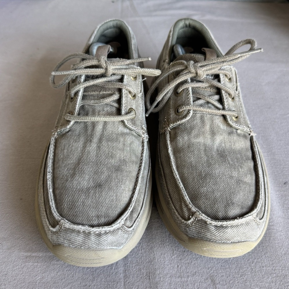 Size 11 - Skechers Mens Canvas Relaxed Fit Oxfords Shoes 204011 Tpe View 4